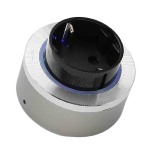 Prise de courant Européenne GS3 - Titane - Bague aluminium - Led bleu