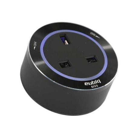 Bristish Premium Socket BS3 Black - Aluminium rim- Blue Led