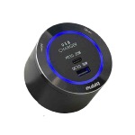 USB3QC - Chargeur USB rapide deux sorties - Noir - Led Bleu