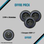 Offre Pack : 3 Prises FR4-L + 1 Chargeur USB4-L Offert 