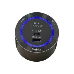 USB3QC - Chargeur USB rapide deux sorties - Noir - Led Bleu