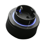 Prise de courant Schuko GS4-L Noire - Bague plastique Noire - Led Bleu